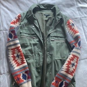 Army green Aztec patterned jacket